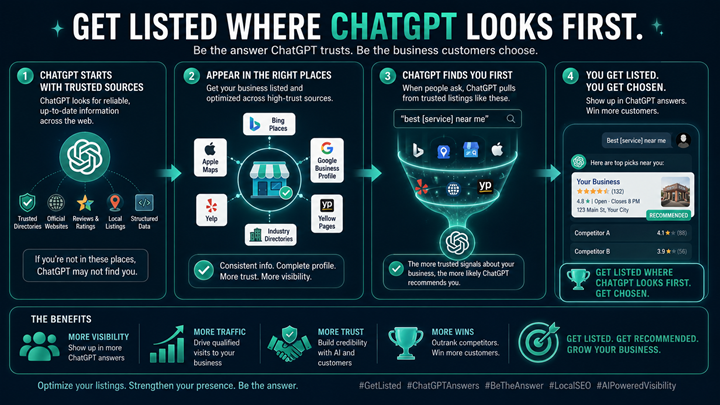 Get listed where ChatGPT looks first.